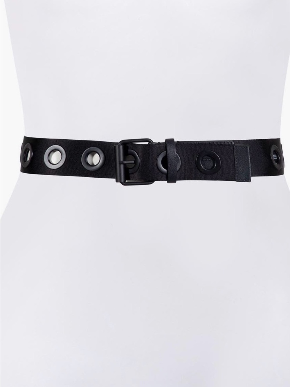 AllSaints Black Eyelet Leather Belt